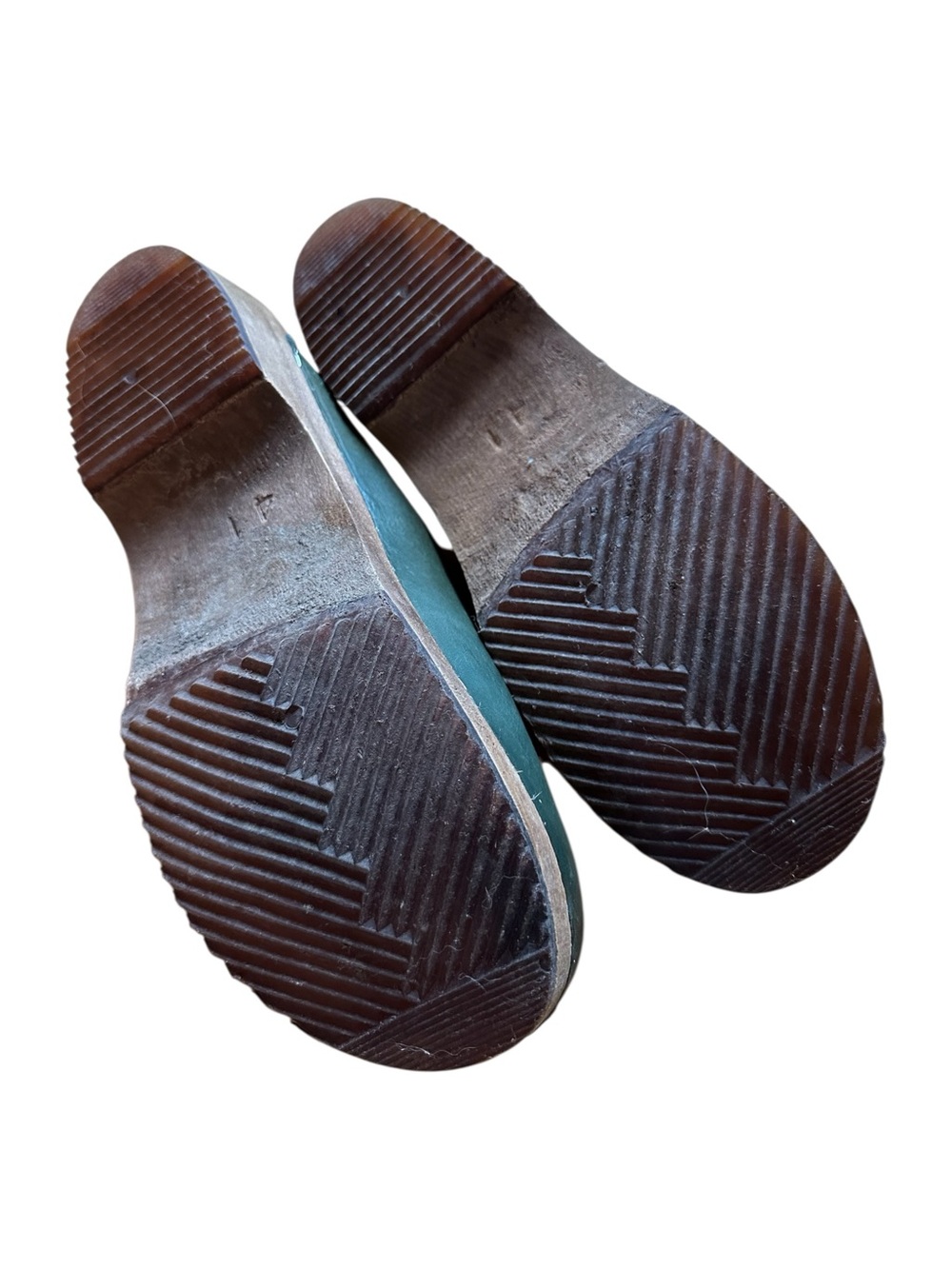 Kitty Clogs Made in Sweden Klassisk Agave Green Leather Clog Shoes - Picture 6 of 8